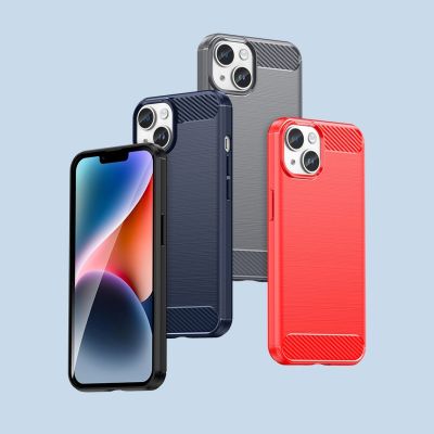 12. Carbon Case etui iPhone 14 Plus elastyczny żelowy pokrowiec na tył plecki niebieski
