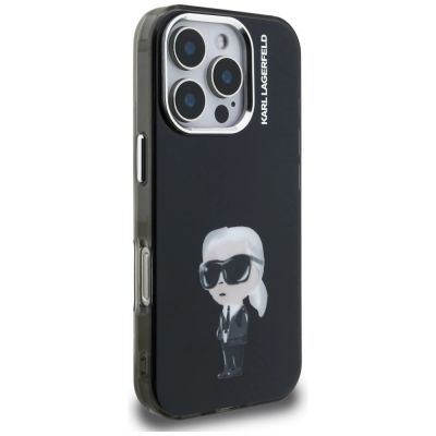 4. Etui Karl Lagerfeld IML Aquarelle Karl & Logo MagSafe na iPhone 16 Pro Max - czarne