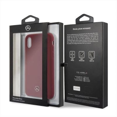 7. Etui Mercedes Silicone Line na iPhone X / XS - czerwone
