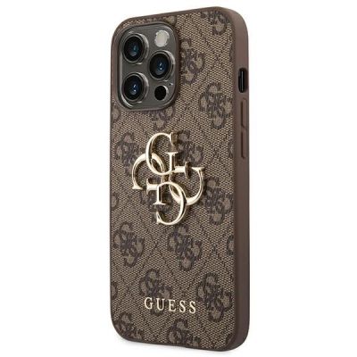 2. Etui Guess 4G Big Metal Logo na iPhone 14 Pro - brązowe