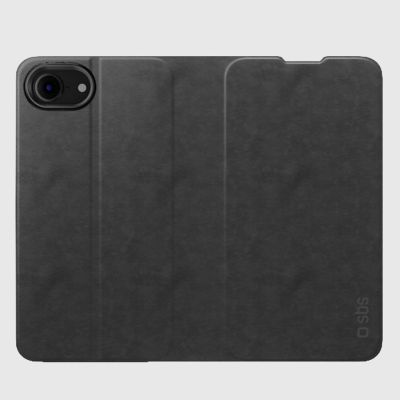 4. Etui SBS Wallet Smooth na iPhone 16e / 17e z klapką - czarne