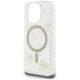 6. Etui Guess Resin Flowers Glitter MagSafe na iPhone 16 Pro - beżowe