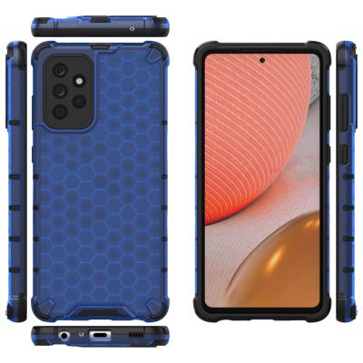 12. Honeycomb etui pancerny pokrowiec z żelową ramką Samsung Galaxy A72 4G niebieski