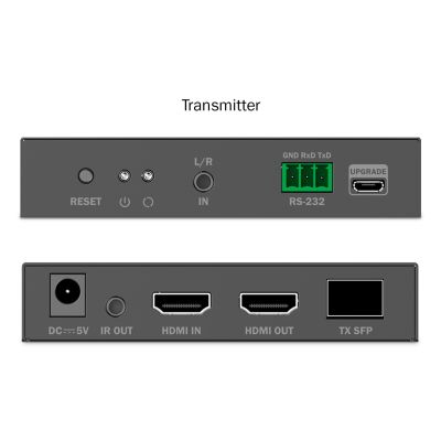 12. Przedłużacz światłowodowy HDMI 4K/60Hz przez IP 1G lub do 40km/300m, HDMI Loop-Out, sterowanie IR - zestaw