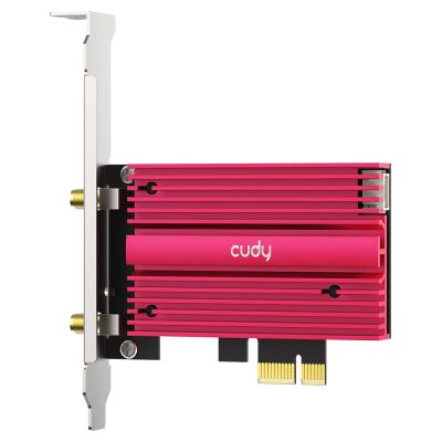 6. Karta sieciowa CUDY WE4000 AX5400 Wi-Fi 6/6E BT 5.2 Intel AX210NGW Radiator PCIe + Antena na kablu
