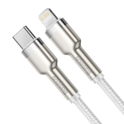 2. Kabel Baseus Cafule Series Metal Data USB-C / Lightning 20W PD 2 m - biały