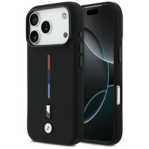 Etui BMW M Silicon Tricolor Line MagSafe na iPhone 17 Pro - czarne