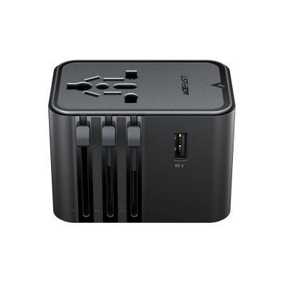 5. Adapter podróżny Acefast Z8 GaN 45W podróżna ładowarka sieciowa 3x USB-C + 2x USB-A z gniazdkiem AC 2500W - czarna