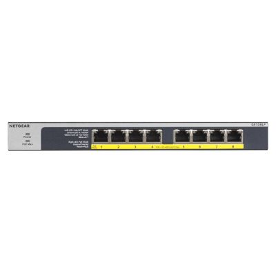 5. Switch Netgear GS108LP-100EUS 8p PoE 60W* (PoE+: 8p) Unmanaged Gigabit