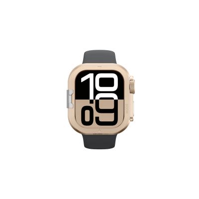 3. Etui metalowe AMAZINGTHING Titan Pro na Apple Watch 11 46mm aluminiowe - złote