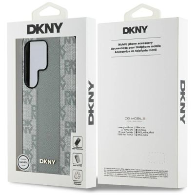 8. Etui DKNY Leather Checkered Pattern MagSafe na Samsung Galaxy S25 Ultra - szare