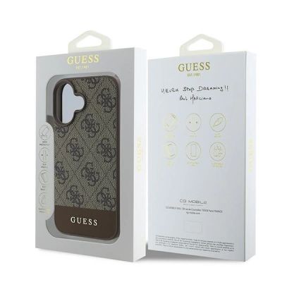 8. Etui Guess 4G Bottom Stripe na iPhone 16 Plus 6.7" - brązowe