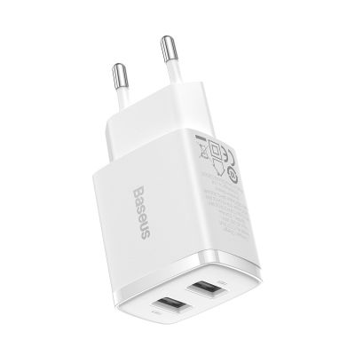 6. Baseus Compact ładowarka sieciowa 2x USB 10.5W biały (CCXJ010202)