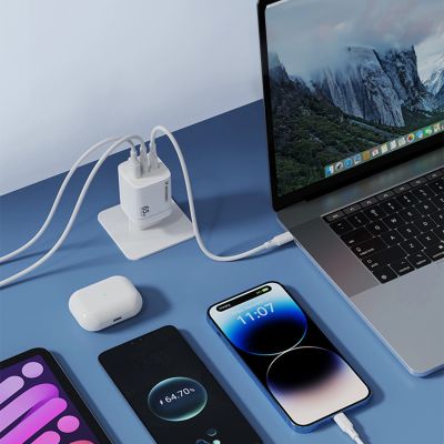 12. Ładowarka sieciowa GaN Wozinsky CGWCW 65W USB-A / 2 x USB-C - biała
