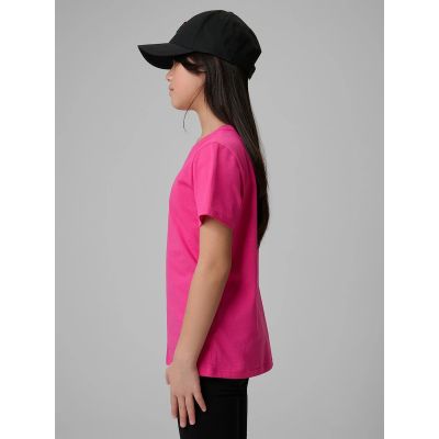 5. T-shirt regular gładki dziewczęcy 4F 4FJRSS26TTSHF3554-12S