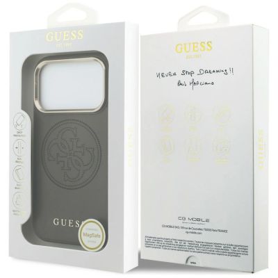 8. Etui Guess Perforated 4G MagSafe na iPhone 17 Pro Max - brązowe