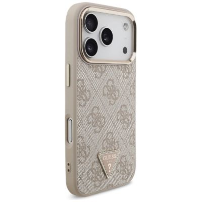 4. Etui Guess 4G Triangle Logo MagSafe na iPhone 17 Pro - różowo-złote