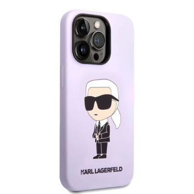 4. Etui Karl Lagerfeld Silicone Ikonik na iPhone 14 Pro Max - purpurowe