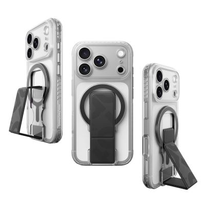 10. Etui AMAZINGTHING Titan Pro Lens Stand Set na iPhone 18 Pro Max z uchwytem magnetycznym i podstawką kompatybilne z MagSafe - przezroczyste