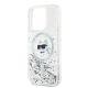 6. Etui Karl Lagerfeld Liquid Glitter Choupette Head MagSafe na iPhone 15 Pro Max - przezroczyste