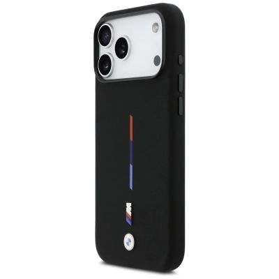 2. Etui BMW M Silicon Tricolor Line MagSafe na iPhone 17 Pro Max - czarne