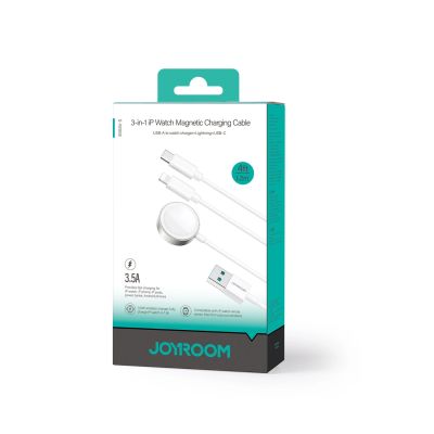 5. Kabel 3 w 1 Joyroom S-IW008 magnetyczna ładowarka USB-A - Lightning/USB-C 1.2m - biały