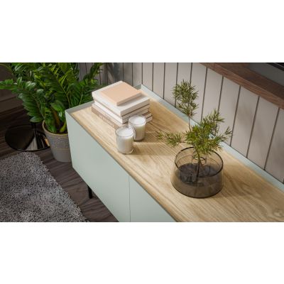 4. Szafka RTV FELLINI 150x40x52 oliwka + blat dąb olejowany