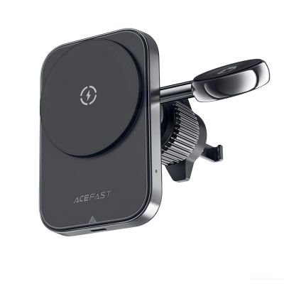4. Uchwyt samochodowy Acefast D18 z ładowarką indukcyjną MagSafe / Qi + kabel USB-A USB-C - czarny