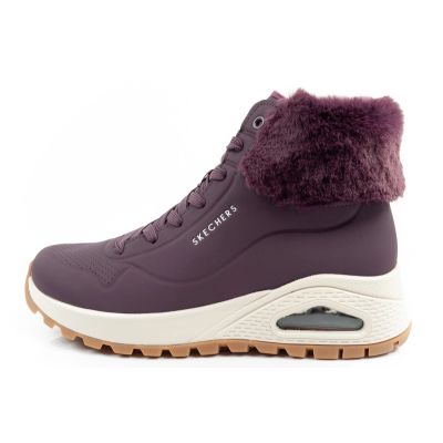 11. Skechers Uno Rugged buty sportowe damskie botki ocieplane zimowe fioletowe