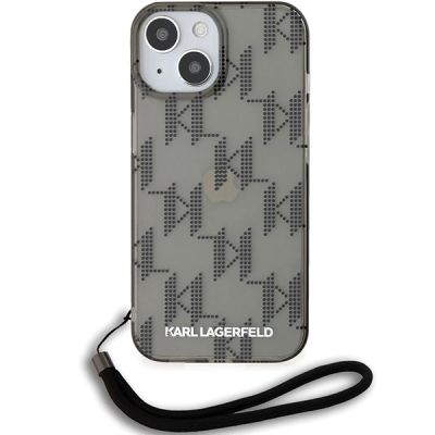 2. Etui Karl Lagerfeld IML Mono KL Pattern & Cord na iPhone 15 / 14 / 13 - czarne
