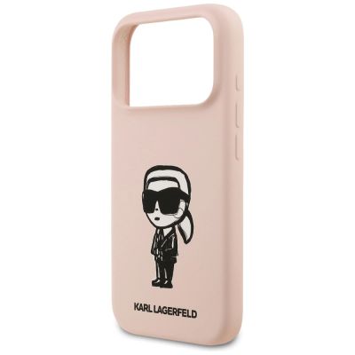 6. Etui Karl Lagerfeld Silicone Karl Sketch & Logo MagSafe na iPhone 17 Pro Max - różowe