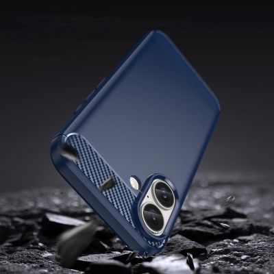 4. Etui silikonowe Carbon Case do iPhone 16 - niebieskie