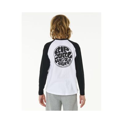 4. Koszulka chłopięca RIP CURL Wettie Icon Ls Tee -Boy biały