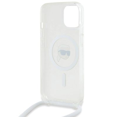 6. Etui Karl Lagerfeld Crossbody IML Karl Head MagSafe na iPhone 15 / 14 / 13 - przezroczyste