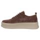 3. Skórzane półbuty damskie zamszowe sneakersy brązowe Filippo DP8343