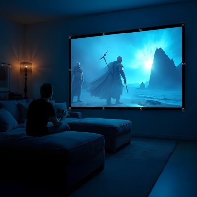 6. MACLEAN EKRAN PROJEKCYJNY, 120", 240X180CM, OBRAMOWANIE 25MM 4:3, HACZYKI DO NACIĄGU MC-169