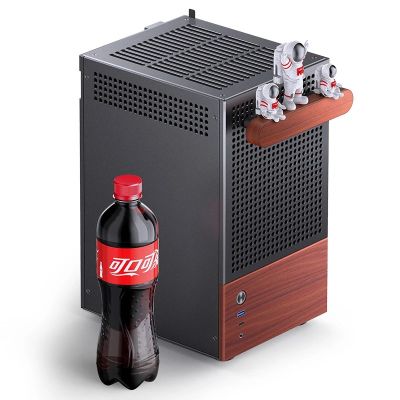 5. Obudowa Jonsbo T6, Mini-Tower, Mini-ITX, Tempered Glass, Holz - czarna
