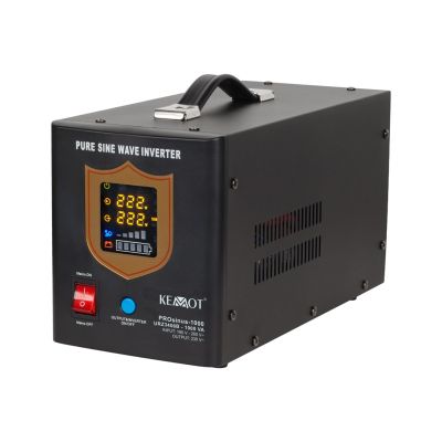 2. Zasilacz awaryjny KEMOT PROsinus-1000  przetwornica z czystym przebiegiem sinusoidalnym i funkcją ładowania  12V 230V 1000VA/700W - kolor czarny