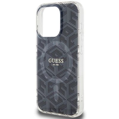 6. Etui Guess IML GCube MagSafe na iPhone 15 Pro Max - czarne