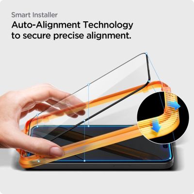 6. Szkło hartowane Spigen ALM Glass FC na iPhone 15 Pro - czarne 2 szt.
