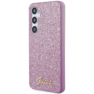 2. Etui Guess Glitter Script na Samsung Galaxy S24 - fioletowe