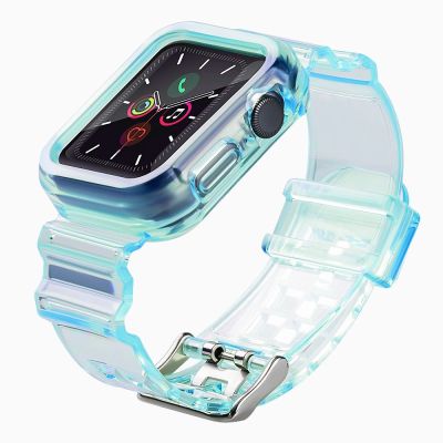 2. Silikonowa opaska pasek bransoleta bransoletka etui Strap Light Set do zegarka Apple Watch 40 mm - niebieska