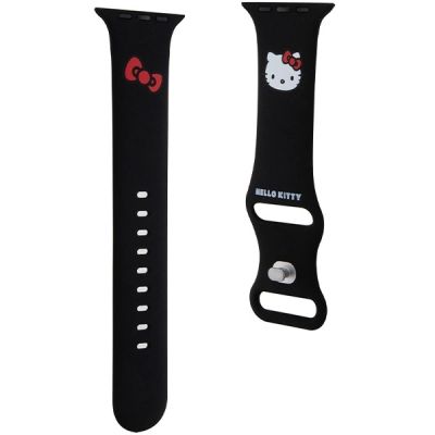 3. Pasek Hello Kitty Silicone Kitty Head na Apple Watch 42/44/45/49mm - czarny