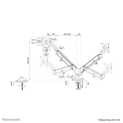 17. Neomounts DS70-810BL2 uchwyt / stojak do monitorów 81,3 cm (32") Biurko Czarny