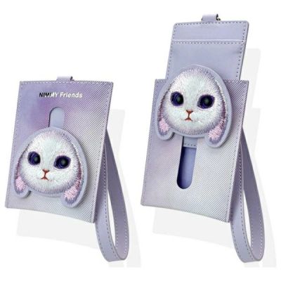 8. Zestaw Nimmy Big Eyed Pet 2.0 Rabbit 3w1 torebka na telefon + portfel + etui na lokalizator - fioletowy