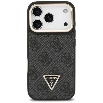 3. Etui Guess 4G PU Triangle Logo & Stand Camera Magsafe na iPhone 17 Pro - czarne