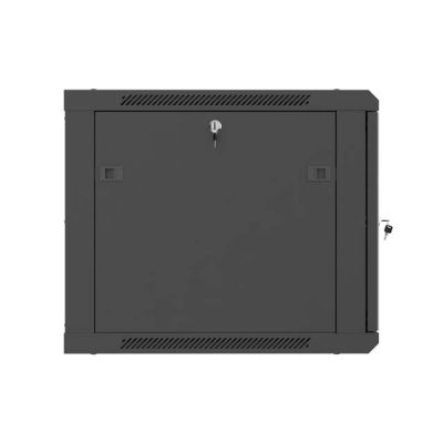 19. Szafa instalacyjna rack wisząca 19" 9U 600x600 czarna drzwi perforowane Lanberg (flat pack)