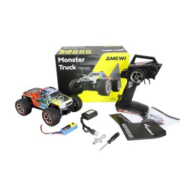 3. Amewi Hyper Go MAX20 Monster Truck Li-Po 750mAh niebieski/pomarańczowy