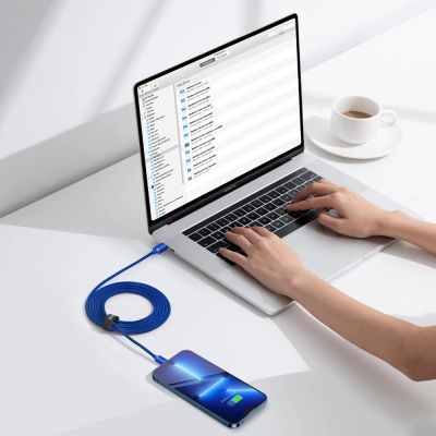 9. Kabel Baseus CAJY000303 Lightning - USB-C PD 20W 480Mb/s 2m - niebieski