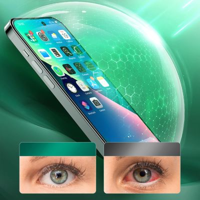 3. Joyroom Knight zielone szkło do iPhone 14 Pro z filtrem Anti Blue Light na cały ekran (JR-G02)